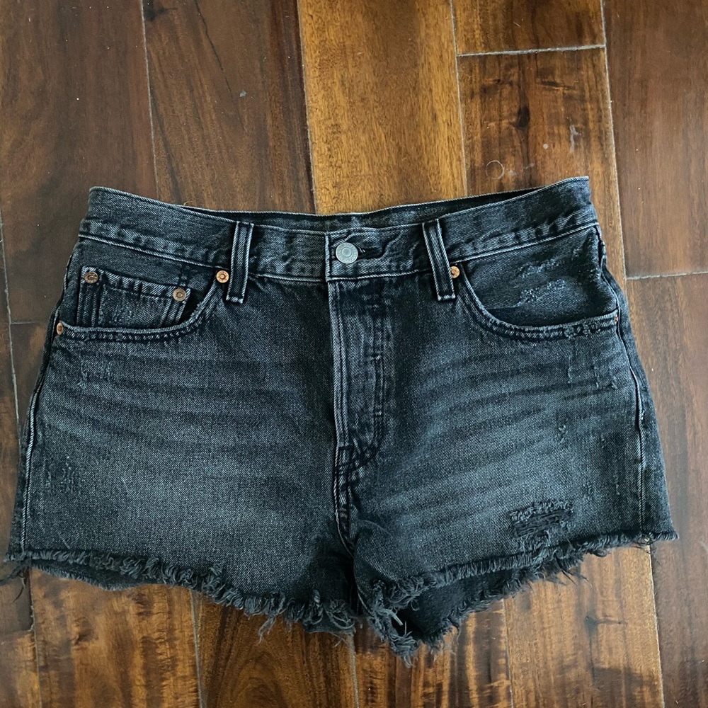 Washed Black Levi Shorts